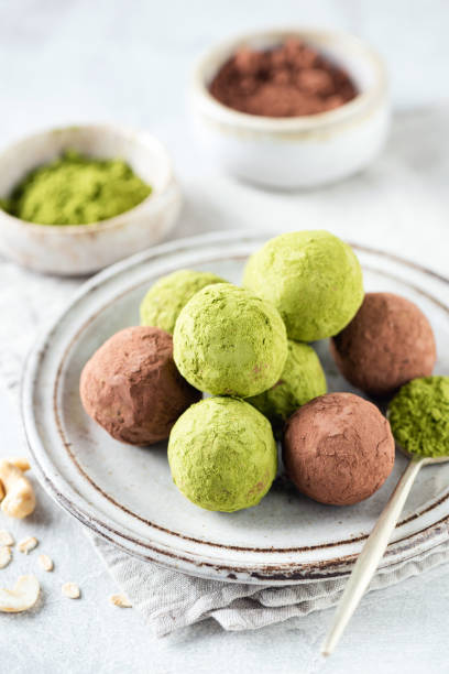 istock Protein energy balls with green matcha tea 1408377733