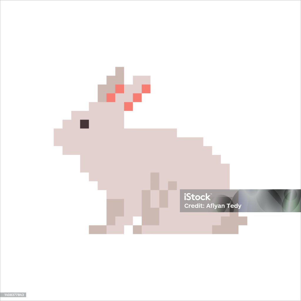 Pixel Rabbit Meat Art Illustration Stock Illustration - Download Image Now - Rabbit ...