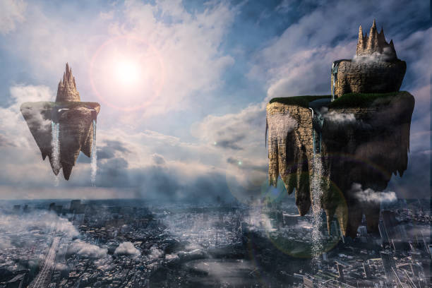 istock Continent floating in the air 1408378754