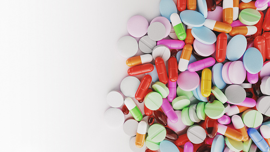 Medicine pills on a white background - High quality 3d illustration