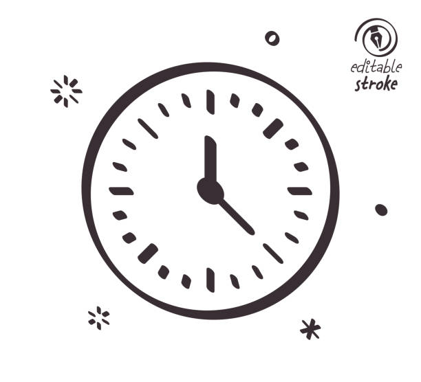 Playful Line Illustration For Time Zone Converter Stock Illustration -  Download Image Now - Symbol, Time Card, Time Zone - iStock
