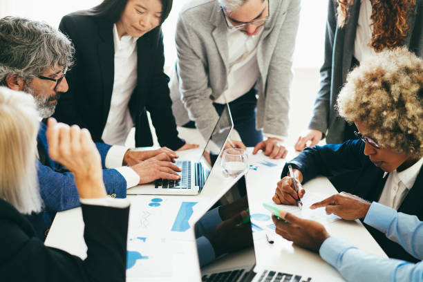 istock Business young people working inside company office - Startup and smart projects concept 1408389991