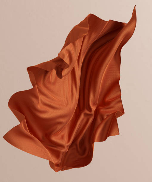 istock Elegant fashion design element for product display, cosmetic object placement mockup, 3d rendering flying cloth folds 1408391748