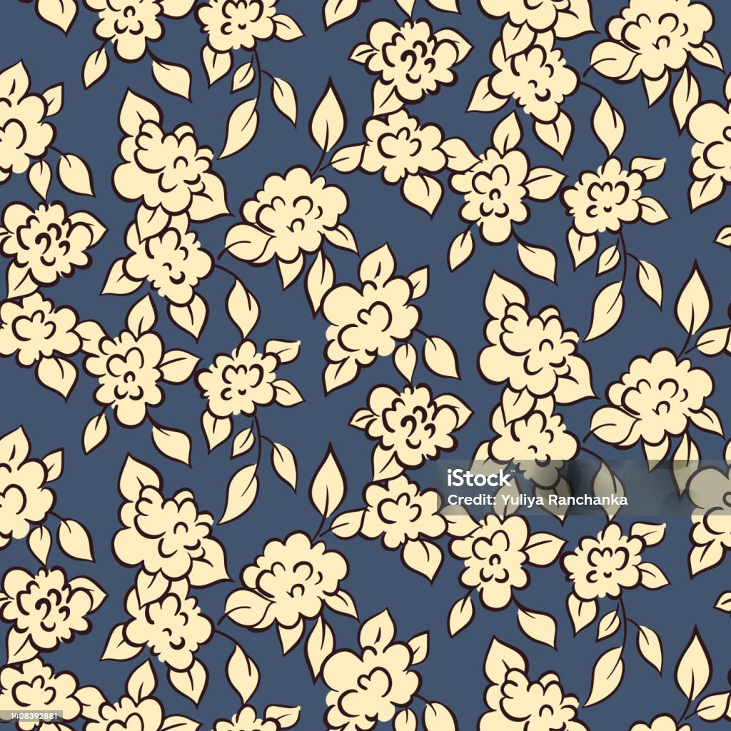 Rustic Flower Patterns Seamless Pattern Rustic Floral Pattern With Decorative Art Flowers ...