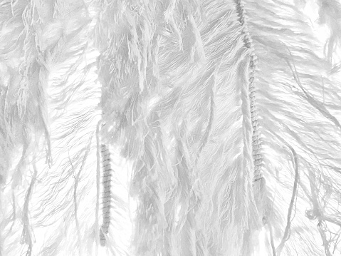 Horizontal close up of soft white textured material of backlit lamp making abstract full frame background