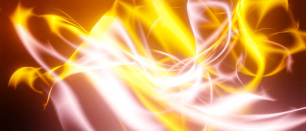 istock Trendy Light Waves Orange Abstract Banner Background 1408401849