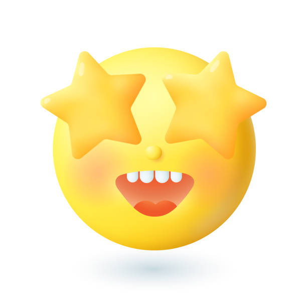 istock 3d cartoon style emoticon with stars in eye icon 1408405209