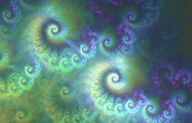 istock Abstract fractal art background of infinitely repeating spirals 1408406436