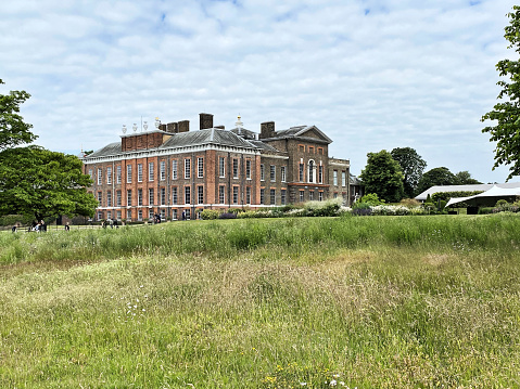 London in the UK in June 2022. A view of Kensington Palace in the morning sunshine