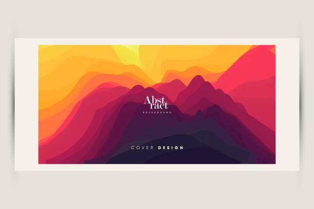 Abstract wavy background with dynamic effect. Modern screen design for mobile app and web. Abstract wavy background with dynamic effect. Modern screen design for mobile app and web. 3d vector illustration for brochure, banner, flyer or presentation. mountain layers stock illustrations