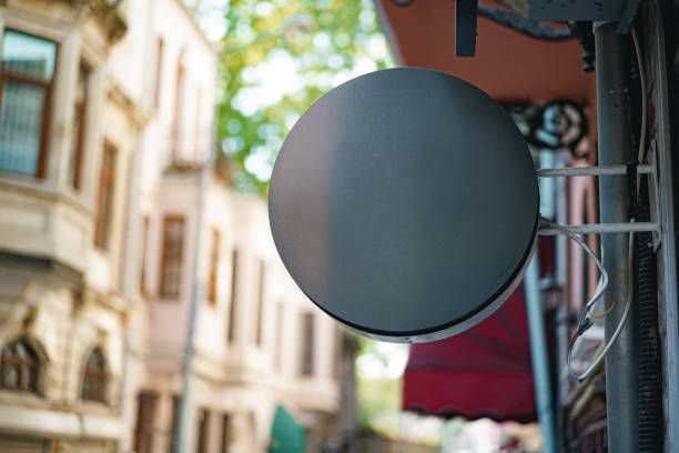 istock Cafe blank signboard on the street mock up 1408427068