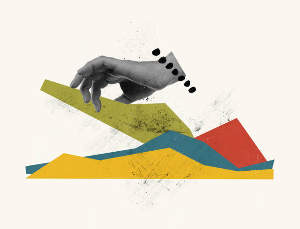 istock Contemporary art collage. Conceptual image with hand and business graph analytics. Professional discussion, working on success 1408428246