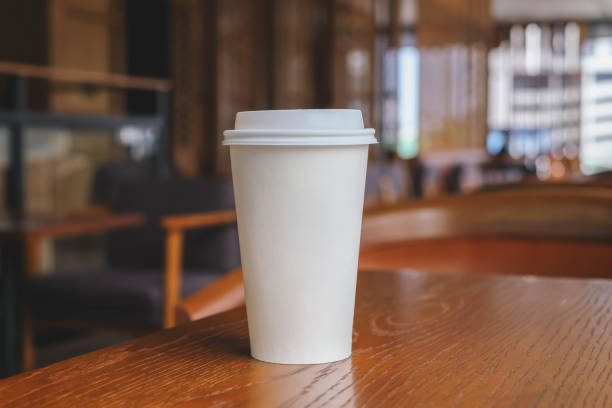 istock White paper coffee cup in coffee cafe. take away hot drink. 1408428568
