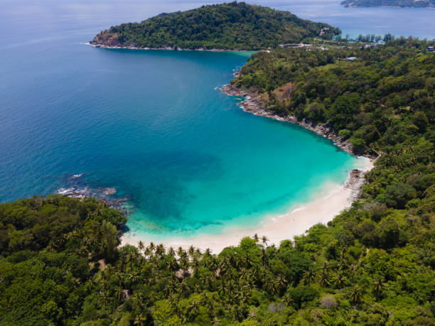 istock Aerial view beach sea sand mountain park 1408434316