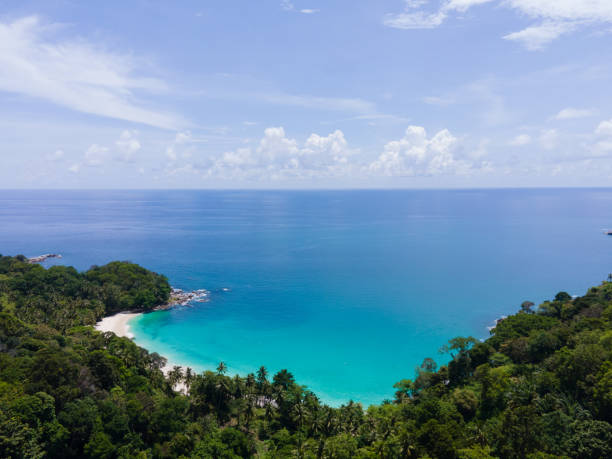 istock Aerial view beach sea sand mountain park 1408434890