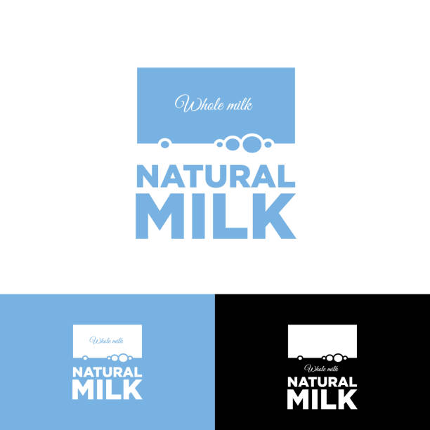 ilustrações de stock, clip art, desenhos animados e ícones de milk emblem. dairy product sign.  dairy farm organic food. organic food and drink. - healthy eating food and drink nutrition label food