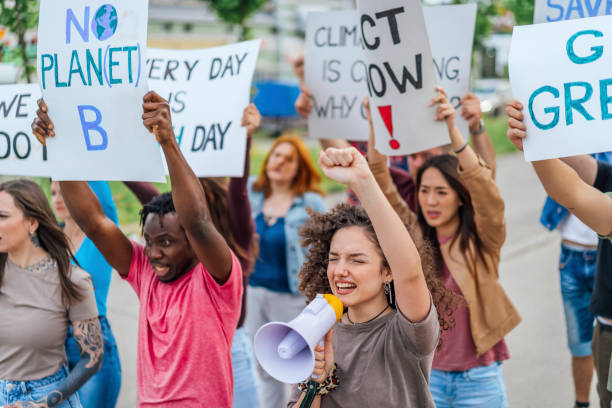 istock Young protesters on the street 1408445198