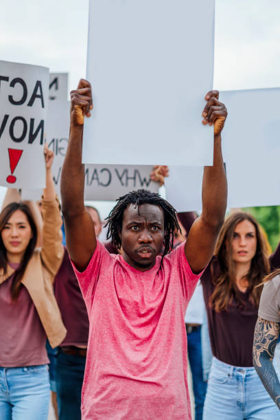 istock Man during a demonstration in the street 1408445397