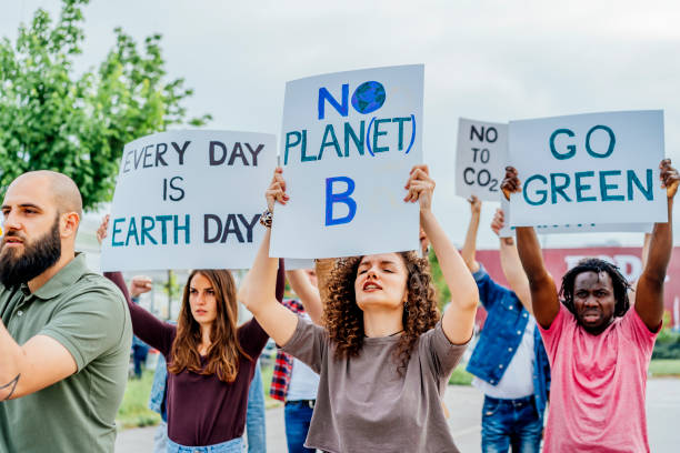 istock People are marching on strike against climate change 1408445586