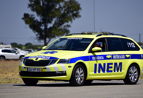 Beja, Portugal: INEM emergency doctor vehicle - the Instituto Nacional de Emergência Médica, I. P. (INEM), is the body of the Ministry of Health responsible for coordinating the operation, in mainland Portugal, of an Integrated System of Medical Emergency.