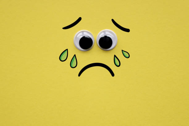Sadness Emoji On Yellow Background Stock Photo - Download Image Now -  Emoticon, Paper, Anthropomorphic Smiley Face - iStock