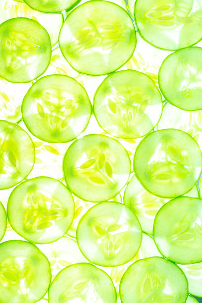 istock Macro Cucumber,Fresh slice cucumber on white background 1408446732