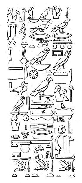 Antique engraving illustration, Civilization: Hieroglyphics