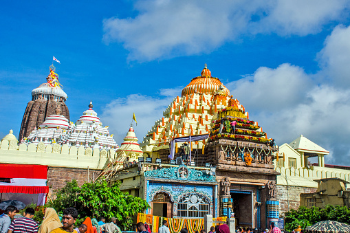 9th july 2022 puri odisha india :Lord jagannath temple in Puri, Odisha, India. An ancient Hindu Temple in India on the coast of Bay Of Bengal in Puri city of Odisha state.