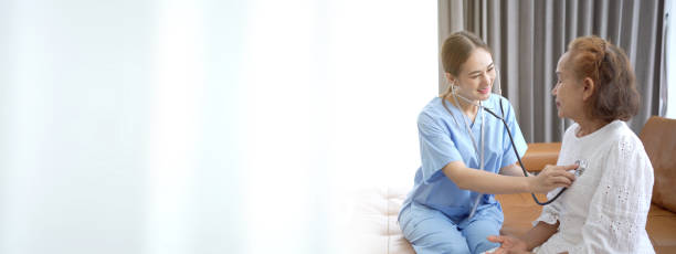 istock Elder woman see a doctor for check up. 1408459877