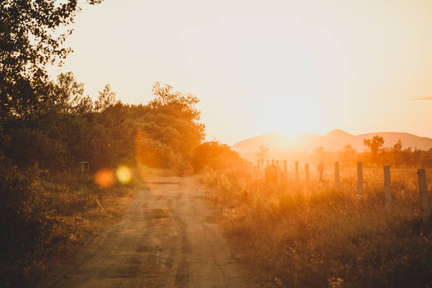 Sunset view from the country road in Ulcinj, Ulcinj Municipality, Montenegro