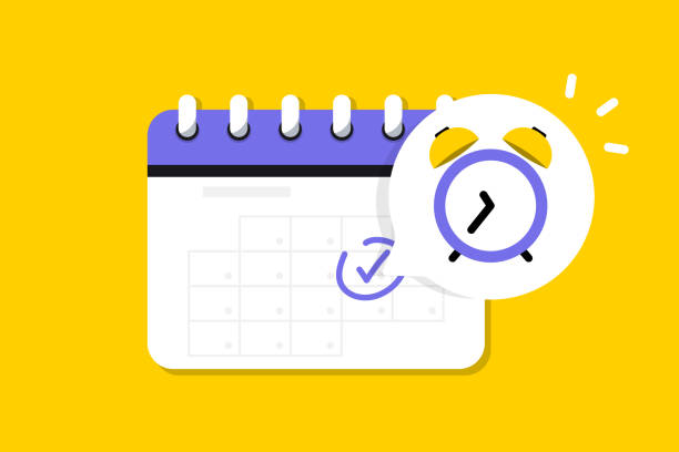 reminder in calendar. calendar deadline, event notification push message. alert for business planning, events, reminder, daily schedule, appointment, important date. notice of important schedule date - calendar stock illustrations