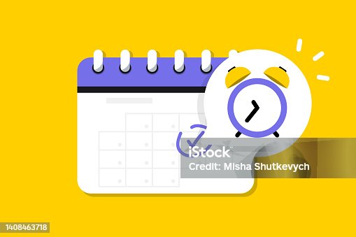 istock Reminder in calendar. Calendar deadline, event notification push message. Alert for business planning, events, reminder, daily schedule, appointment, important date. Notice of important schedule date 1408463718