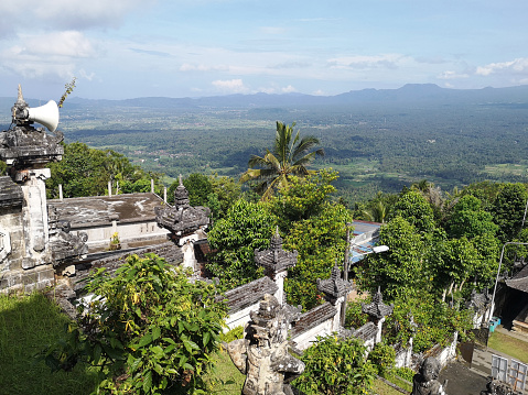 Landscape view from the Pura Lempuyang, a Hindu temple located in the slope of Mount Lempuyang in Karangasem. It is one of the highly regarded temples of Bali.