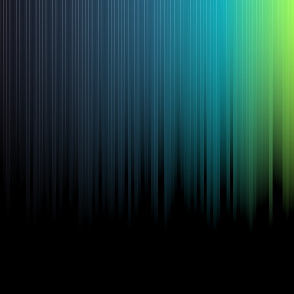 Illustration of an abstract background design with bright multicolored gradient Vertical blurred linear lines on black background