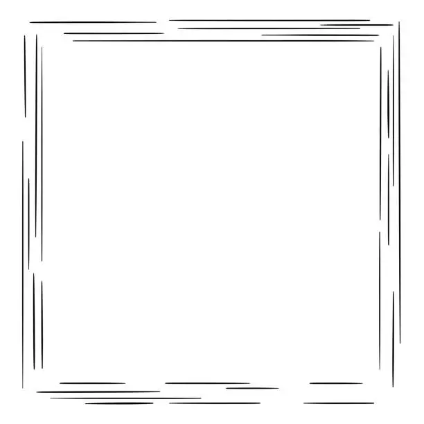 Vector illustration of Квадратная деревянная рамка