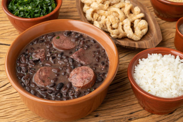 istock Typical brazilian feijoada with kale, rice and cracklings 1408474212