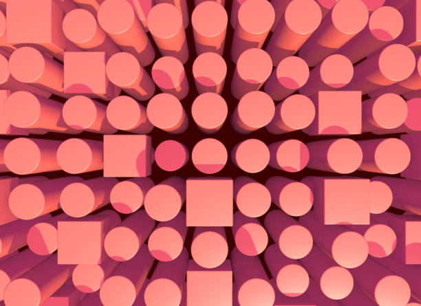 istock Abstract background with living coral colored pillars structure landscape 1408475701