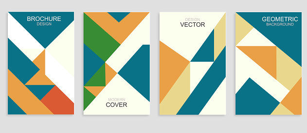 Vector geometric minimalism set of a vertical brochures cover design in flat style illustration,Flat Design,Abstract Backgrounds