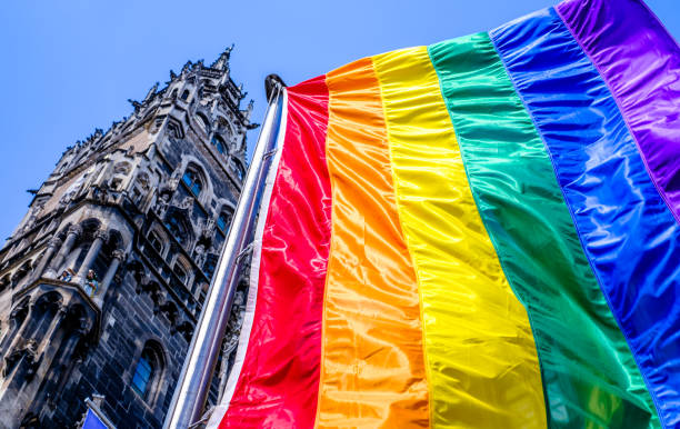 LGBT Rainbow flag at the munich city hall