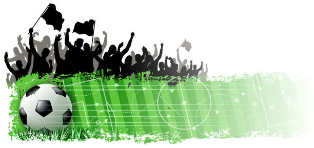 ilustrações de stock, clip art, desenhos animados e ícones de final banner - football field backgrounds aerial view sport