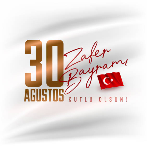 august 30 celebration of victory and the national day in turkey. - 30 sayısı illüstrasyonlar stock illustrations
