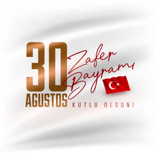Vector illustration of August 30 celebration of victory and the National Day in Turkey.