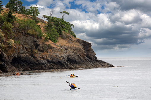 Kayaking off of the San Juan islands in Washington