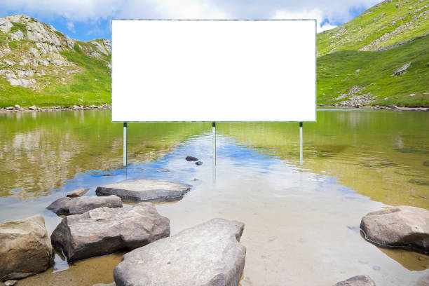 Billboard in the park, advertising space, template