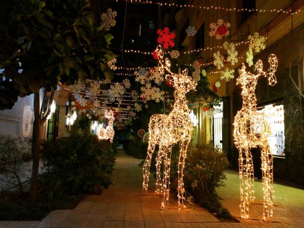 istock Lighting Deer christmas - outdoor decorations at Downtown Cairo 1408499522