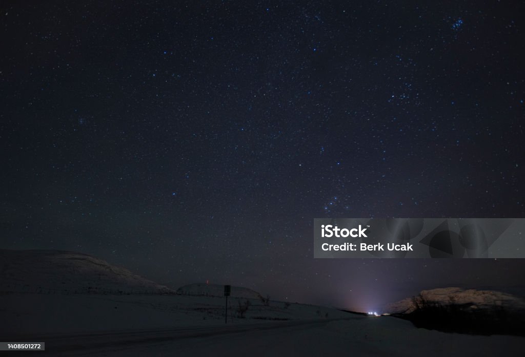 Night sky with Orion Night sky with Orion in north Finland Astronomy Stock Photo