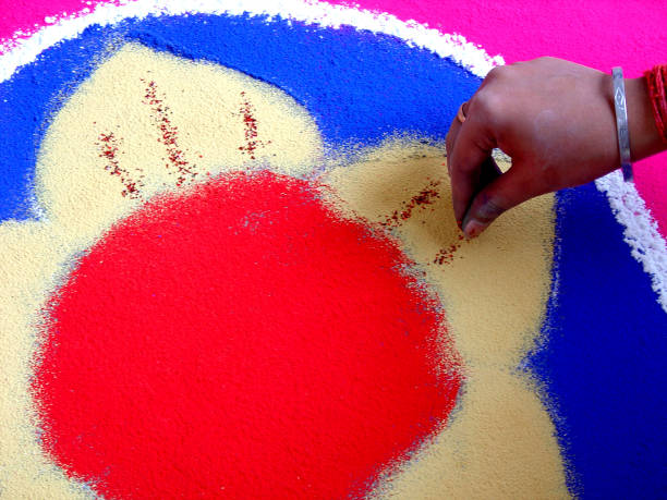 Decoration-Rangoli. stock photo