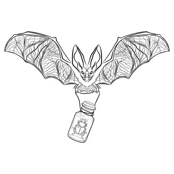 Vector illustration of Bat
