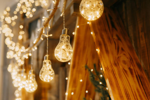 istock Luminous garland in the Christmas interior 1408504717