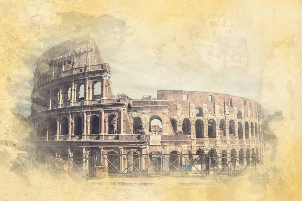 ein berühmtes denkmal in rom - coliseum traditional culture history rome stock-fotos und bilder